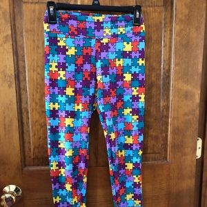 LulaRoe Autism Awareness Leggings OS